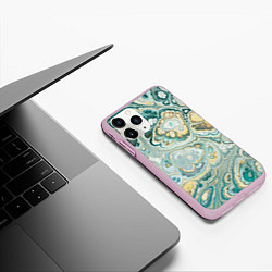 Чехол iPhone 11 Pro матовый Абстрактный разноцветный узор, цвет: 3D-розовый — фото 2