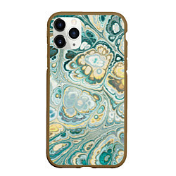 Чехол iPhone 11 Pro матовый Абстрактный разноцветный узор, цвет: 3D-коричневый
