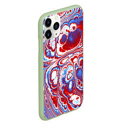 Чехол iPhone 11 Pro матовый Абстрактный разноцветный паттерн, цвет: 3D-салатовый — фото 2