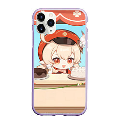 Чехол iPhone 11 Pro матовый Genshin Impact Кли cute chibi, цвет: 3D-светло-сиреневый