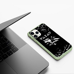 Чехол iPhone 11 Pro матовый Ведьмак текстура краски, цвет: 3D-салатовый — фото 2