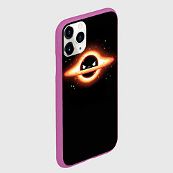 Чехол iPhone 11 Pro матовый Угрюмая черная дыра, цвет: 3D-фиолетовый — фото 2