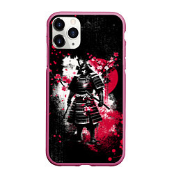 Чехол iPhone 11 Pro матовый Ghost of Tsushima - samurai, цвет: 3D-малиновый