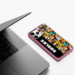 Чехол iPhone 11 Pro матовый Roblox - game, цвет: 3D-малиновый — фото 2