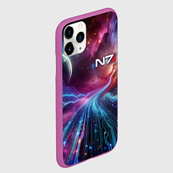 Чехол iPhone 11 Pro матовый Mass Effect - N7, цвет: 3D-фиолетовый — фото 2