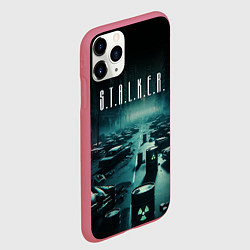 Чехол iPhone 11 Pro матовый S T A L K E R - City, цвет: 3D-малиновый — фото 2