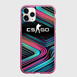 Чехол iPhone 11 Pro матовый Counter Strike - stripes, цвет: 3D-малиновый