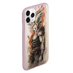 Чехол iPhone 11 Pro матовый Super Saiyan Goku, цвет: 3D-розовый — фото 2