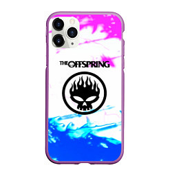 Чехол iPhone 11 Pro матовый The Offspring неоновая абстракция, цвет: 3D-фиолетовый