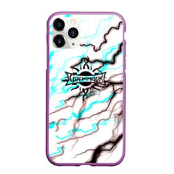 Чехол iPhone 11 Pro матовый Godsmack storm текстура, цвет: 3D-фиолетовый