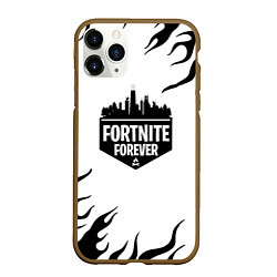 Чехол iPhone 11 Pro матовый Epic games fortnite fire, цвет: 3D-коричневый