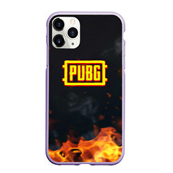 Чехол iPhone 11 Pro матовый Pubg fire abstraction, цвет: 3D-светло-сиреневый