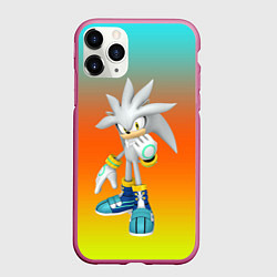Чехол iPhone 11 Pro матовый Сильвер Соник, цвет: 3D-малиновый
