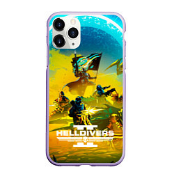 Чехол iPhone 11 Pro матовый Helldivers 2: Battle, цвет: 3D-светло-сиреневый