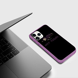 Чехол iPhone 11 Pro матовый Не сегодня - уставшая смерть, цвет: 3D-фиолетовый — фото 2