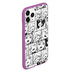 Чехол iPhone 11 Pro матовый Ahegao pattern, цвет: 3D-фиолетовый — фото 2