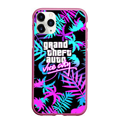 Чехол iPhone 11 Pro матовый GTA vice city steel, цвет: 3D-малиновый