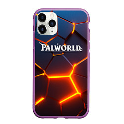 Чехол iPhone 11 Pro матовый Palworld logo разлом плит, цвет: 3D-фиолетовый
