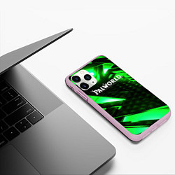 Чехол iPhone 11 Pro матовый Palworld logo green neon, цвет: 3D-розовый — фото 2