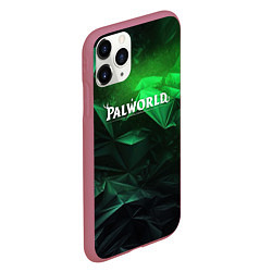 Чехол iPhone 11 Pro матовый Palworld logo green abstract, цвет: 3D-малиновый — фото 2