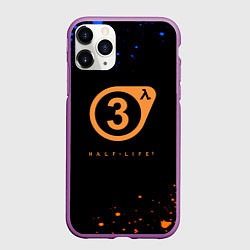 Чехол iPhone 11 Pro матовый Half life краски текстура брызги, цвет: 3D-фиолетовый