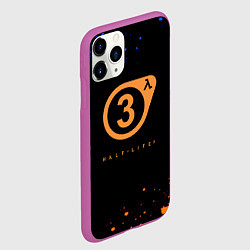 Чехол iPhone 11 Pro матовый Half life краски текстура брызги, цвет: 3D-фиолетовый — фото 2