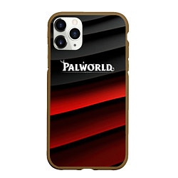 Чехол iPhone 11 Pro матовый Palworld logo black red abstract, цвет: 3D-коричневый