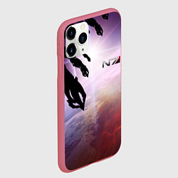 Чехол iPhone 11 Pro матовый Масс эффект вторжение, цвет: 3D-малиновый — фото 2