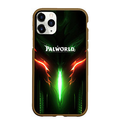 Чехол iPhone 11 Pro матовый Palworld зеленый неоновый свет, цвет: 3D-коричневый