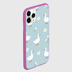 Чехол iPhone 11 Pro матовый Гусиный узор, цвет: 3D-фиолетовый — фото 2