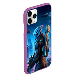 Чехол iPhone 11 Pro матовый Mass Effect - ai art, цвет: 3D-фиолетовый — фото 2