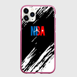Чехол iPhone 11 Pro матовый Basketball текстура краски nba, цвет: 3D-малиновый