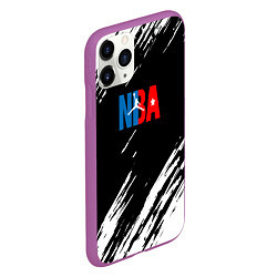 Чехол iPhone 11 Pro матовый Basketball текстура краски nba, цвет: 3D-фиолетовый — фото 2