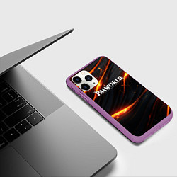 Чехол iPhone 11 Pro матовый Palworld логотип янтарные волны, цвет: 3D-фиолетовый — фото 2