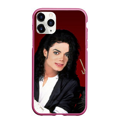 Чехол iPhone 11 Pro матовый Michael Jackson с пантерой и автографом, цвет: 3D-малиновый