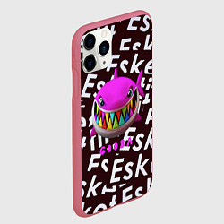 Чехол iPhone 11 Pro матовый Esskeetit logo pattern, цвет: 3D-малиновый — фото 2