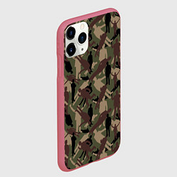Чехол iPhone 11 Pro матовый Бизнесмен - камуфляж, цвет: 3D-малиновый — фото 2