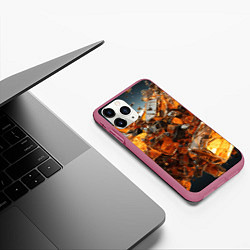Чехол iPhone 11 Pro матовый Янтарный взрыв, цвет: 3D-малиновый — фото 2