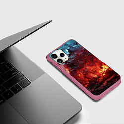 Чехол iPhone 11 Pro матовый Абстрактный взрыв, цвет: 3D-малиновый — фото 2