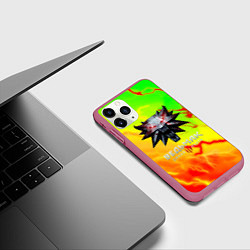 Чехол iPhone 11 Pro матовый Ведьмак шторм стиль охотник, цвет: 3D-малиновый — фото 2