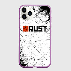 Чехол iPhone 11 Pro матовый RUST брызги красок, цвет: 3D-фиолетовый