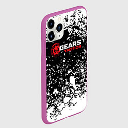 Чехол iPhone 11 Pro матовый Gears of War белые брызги, цвет: 3D-фиолетовый — фото 2