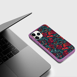 Чехол iPhone 11 Pro матовый Старинные флэш татуировки, цвет: 3D-фиолетовый — фото 2