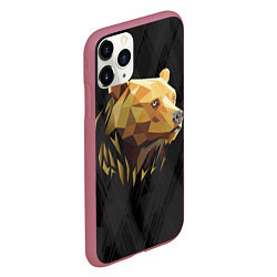Чехол iPhone 11 Pro матовый Русский бурый медведь 2024, цвет: 3D-малиновый — фото 2
