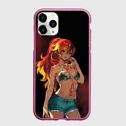 Чехол iPhone 11 Pro матовый Сюра - Синий экзорцист, цвет: 3D-малиновый