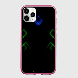 Чехол iPhone 11 Pro матовый Зелёный неон абстракция, цвет: 3D-малиновый