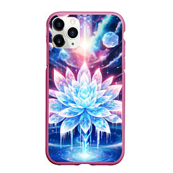 Чехол iPhone 11 Pro матовый Космический цветок из льда - эзотерический лотос, цвет: 3D-малиновый