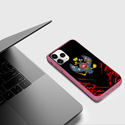 Чехол iPhone 11 Pro матовый Герб России спортивный стиль, цвет: 3D-малиновый — фото 2