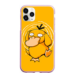 Чехол iPhone 11 Pro матовый Псидак желтая утка покемон, цвет: 3D-розовый