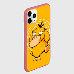 Чехол iPhone 11 Pro матовый Псидак желтая утка покемон, цвет: 3D-малиновый — фото 2